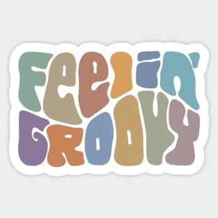 Feelin' Groovy Colorful Word Art Sticker